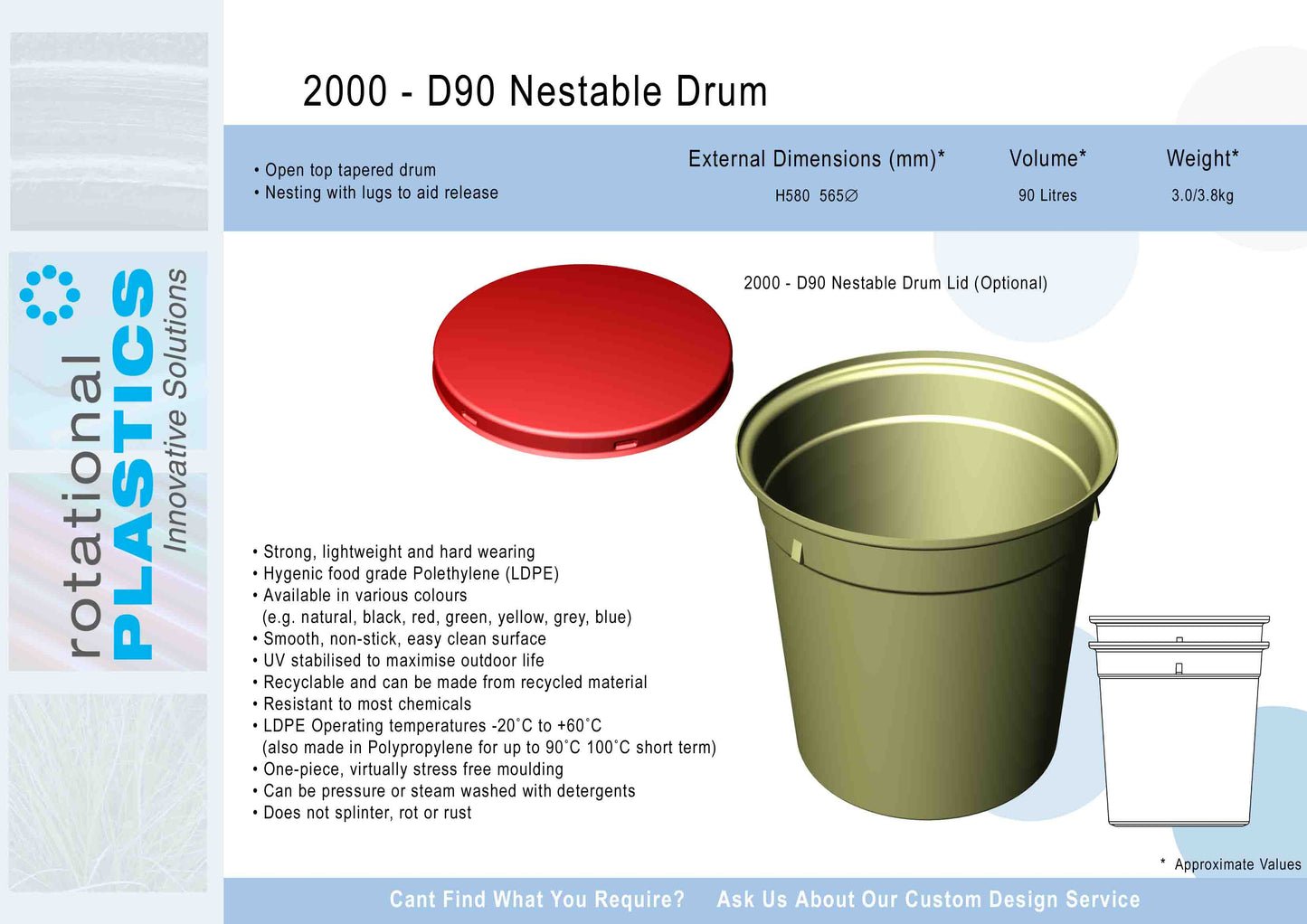 D90 Nestable Drum