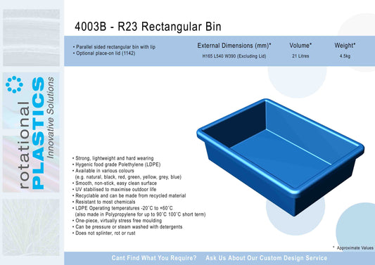 R23 Small Rectangular Bin