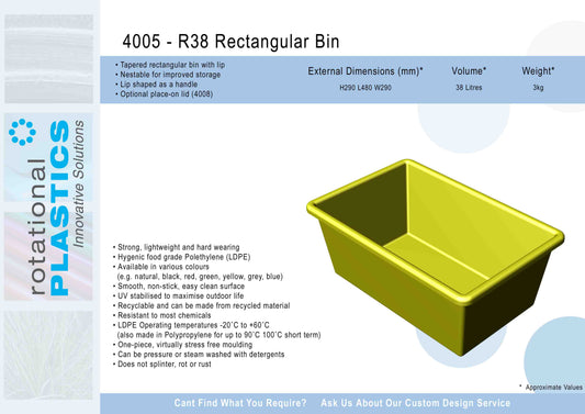 R38 Small Rectangular Bin (Copy)