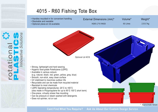 R60 Tote Bin and optional Lid