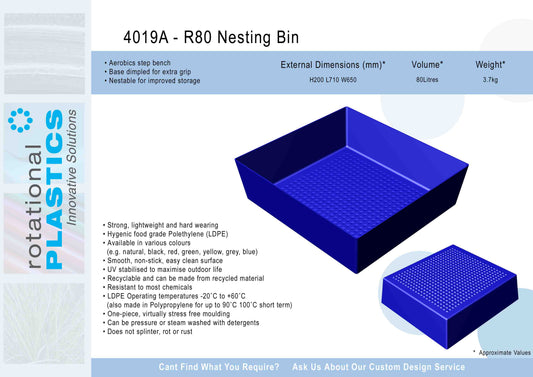 R80 Nesting low sides bin